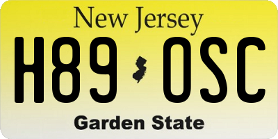 NJ license plate H89OSC