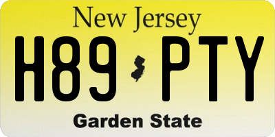 NJ license plate H89PTY