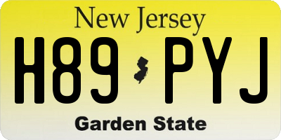 NJ license plate H89PYJ