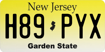 NJ license plate H89PYX