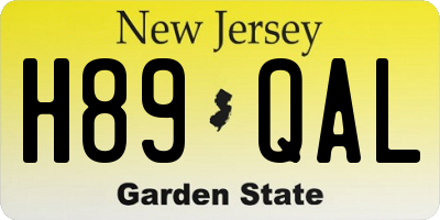 NJ license plate H89QAL