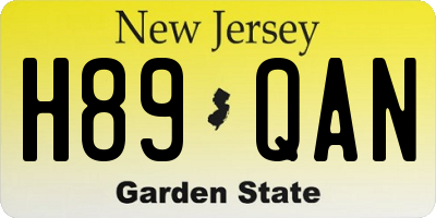 NJ license plate H89QAN