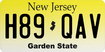 NJ license plate H89QAV