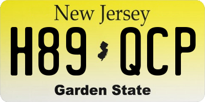 NJ license plate H89QCP