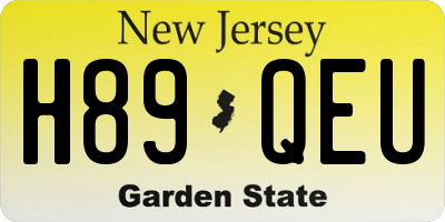 NJ license plate H89QEU