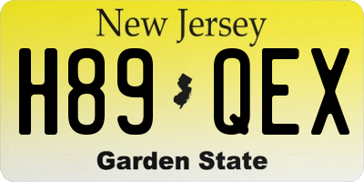 NJ license plate H89QEX