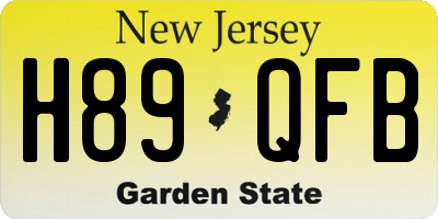 NJ license plate H89QFB