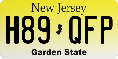 NJ license plate H89QFP