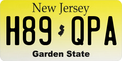 NJ license plate H89QPA