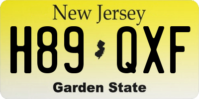 NJ license plate H89QXF