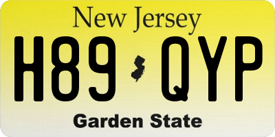 NJ license plate H89QYP