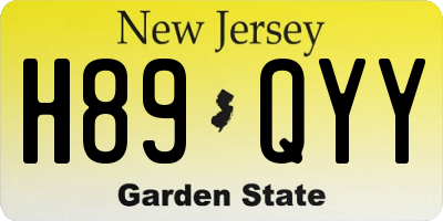 NJ license plate H89QYY