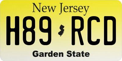 NJ license plate H89RCD