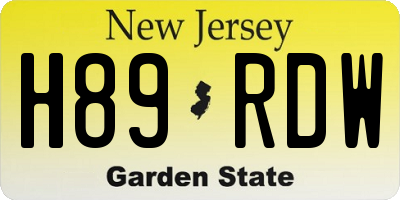 NJ license plate H89RDW