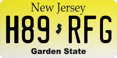 NJ license plate H89RFG