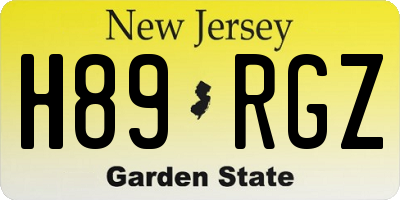 NJ license plate H89RGZ
