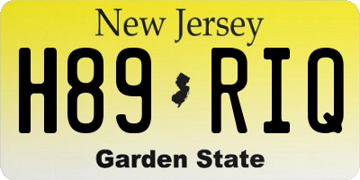 NJ license plate H89RIQ