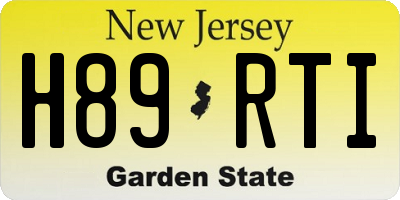 NJ license plate H89RTI