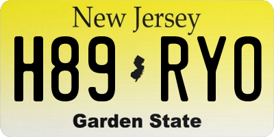 NJ license plate H89RYO