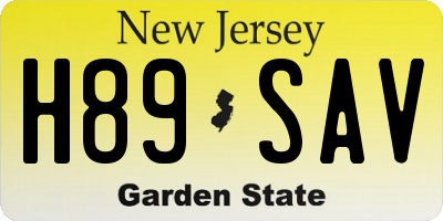 NJ license plate H89SAV