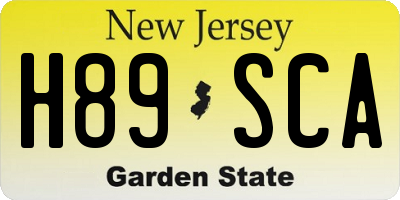 NJ license plate H89SCA