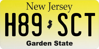 NJ license plate H89SCT