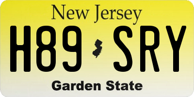 NJ license plate H89SRY
