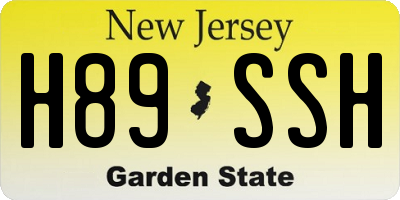 NJ license plate H89SSH