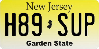 NJ license plate H89SUP