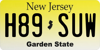 NJ license plate H89SUW