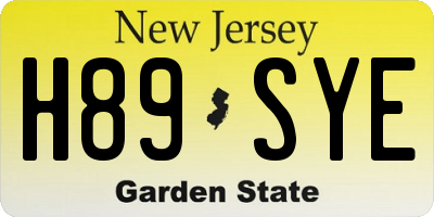 NJ license plate H89SYE