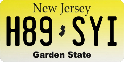 NJ license plate H89SYI