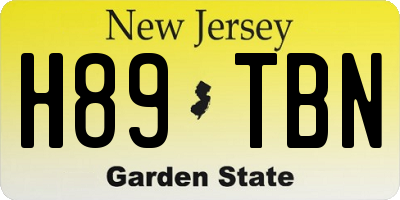 NJ license plate H89TBN