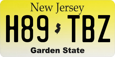 NJ license plate H89TBZ