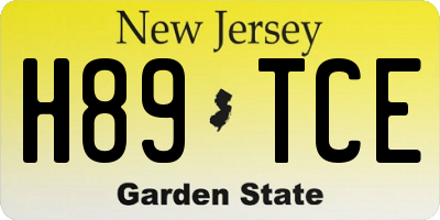 NJ license plate H89TCE