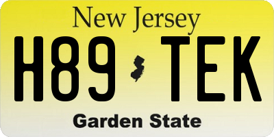 NJ license plate H89TEK