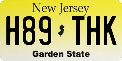 NJ license plate H89THK