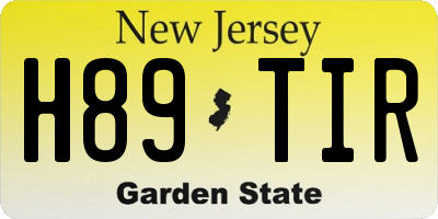 NJ license plate H89TIR