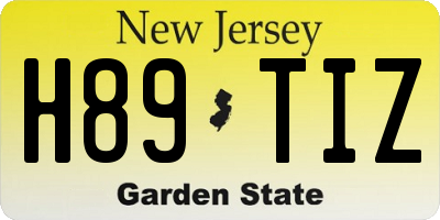 NJ license plate H89TIZ