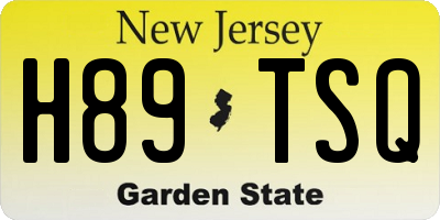 NJ license plate H89TSQ