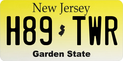 NJ license plate H89TWR