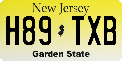 NJ license plate H89TXB