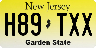NJ license plate H89TXX