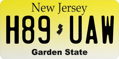 NJ license plate H89UAW