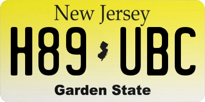 NJ license plate H89UBC