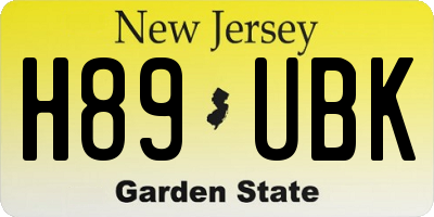 NJ license plate H89UBK