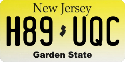 NJ license plate H89UQC