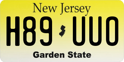 NJ license plate H89UUO