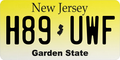 NJ license plate H89UWF