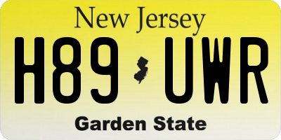 NJ license plate H89UWR